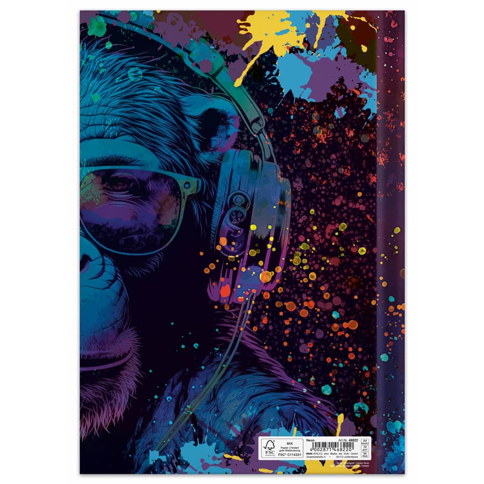 Notizbuch Neon, A4, 96 Blatt, blanko RNK 46822