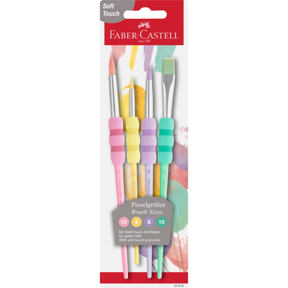 Haarpinselset, 4 Stück, Pastell sortiert FABER CASTELL 481620