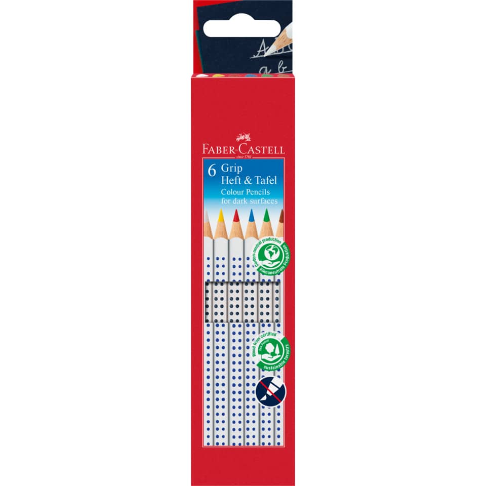 Farbstiftetui Grip Heft & Tafel, 6 Stück FABER CASTELL 113210