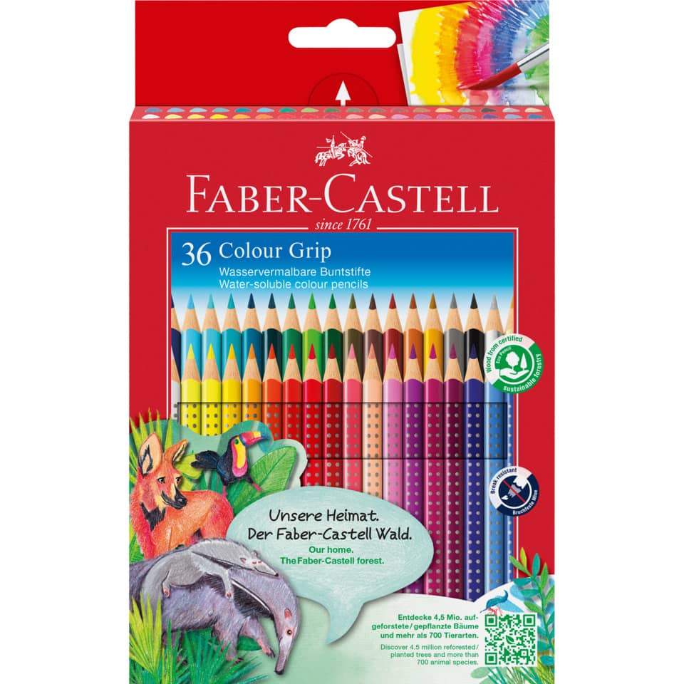 Farbstiftetui Colour Grip, 36er Kartonetui FABER CASTELL 112442 FABER CASTELL 112442 Ka-Et