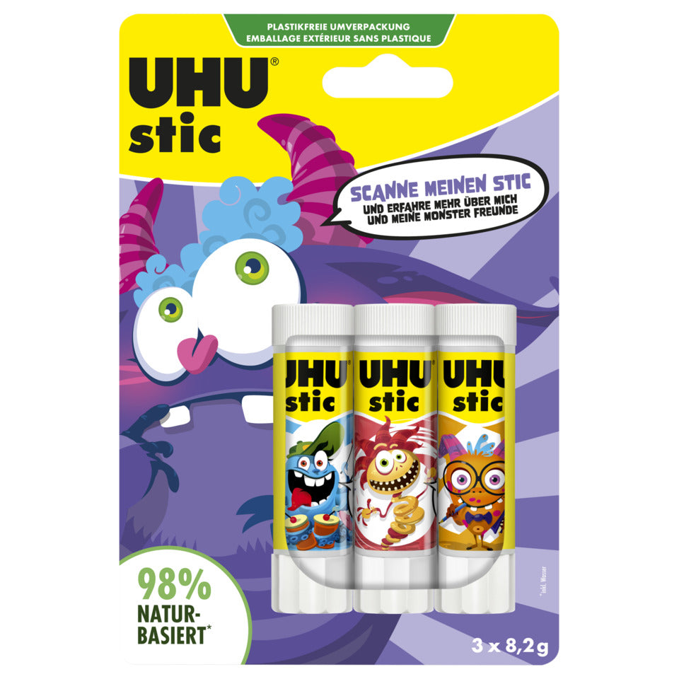 Klebestift Monster Edition 3 x 8,2g UHU 7003160 / 9000179 UHU 7003160 / 9000179 Display