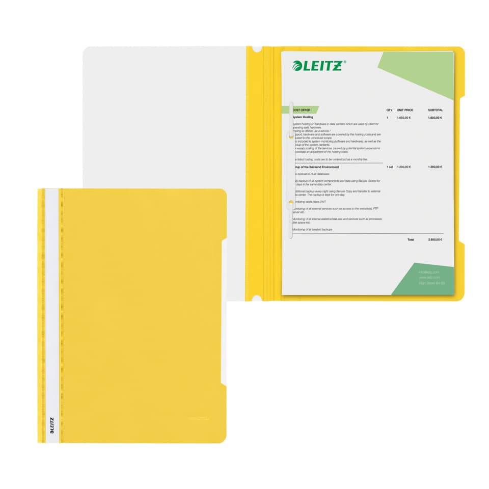Schnellhefter Plastik, A4, gelb LEITZ 4191-00-15 LEITZ 41910015 Plastik