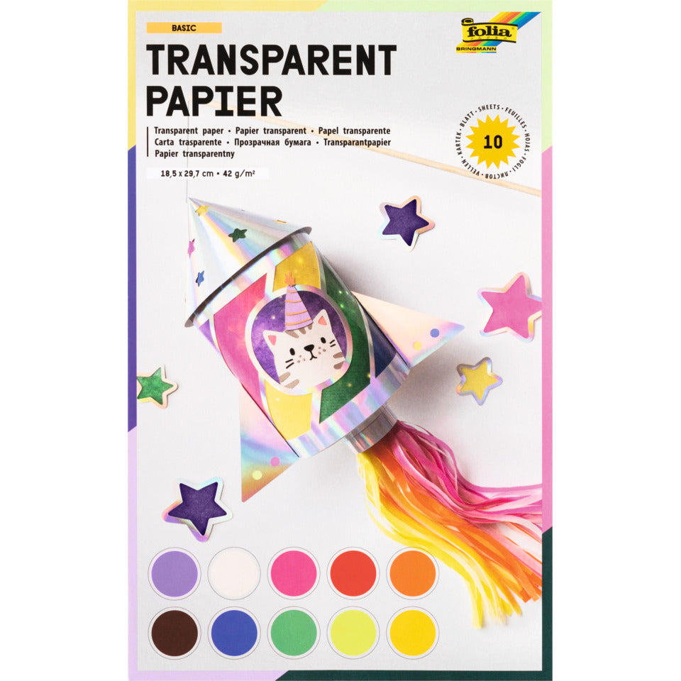 Transparentpapier, 18,5x29,7cm, 42g/m², sortiert FOLIA 810 FOLIA 810 18,5x29,7 42g