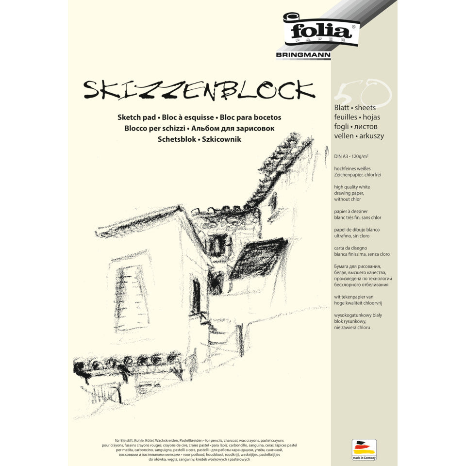 Skizzenblock, A3, 120g/m², 50 Blatt FOLIA 8303 FOLIA 8303 120g