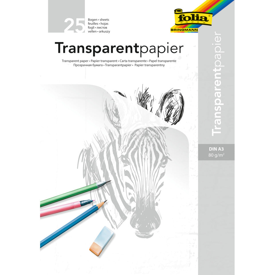 Transparentpapierblock, A3, 80g/m², 25 Blatt FOLIA 8050/25 FOLIA 8050/25 80g