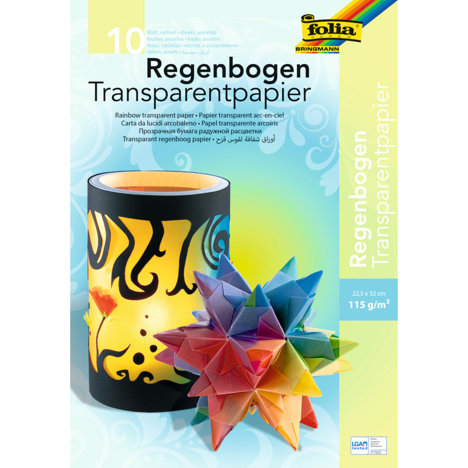 Regenbogentransparentpapier, 22x32cm, 10 Blatt FOLIA 785 FOLIA 785 22x32cm
