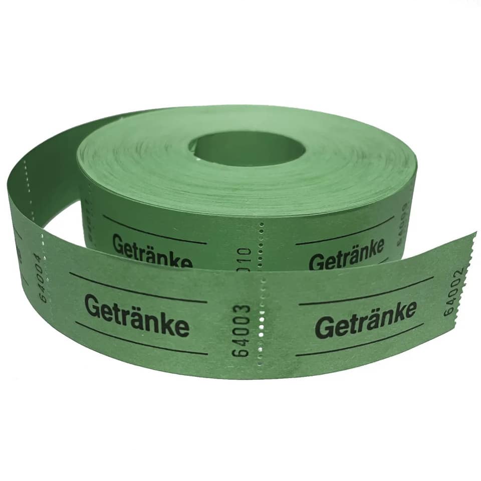 Gutscheinrolle Getränke, 1000 Abrisse, grün WOLF & APPENZELLER 601058 601058  1000Abrisse