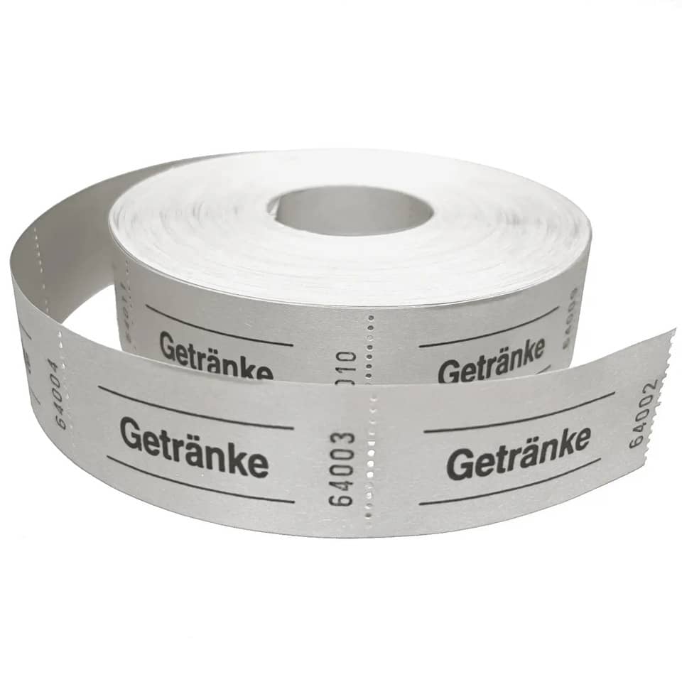 Gutscheinrolle Getränke, 1000 Abrisse, weiß WOLF & APPENZELLER 601051 601051  1000Abrisse