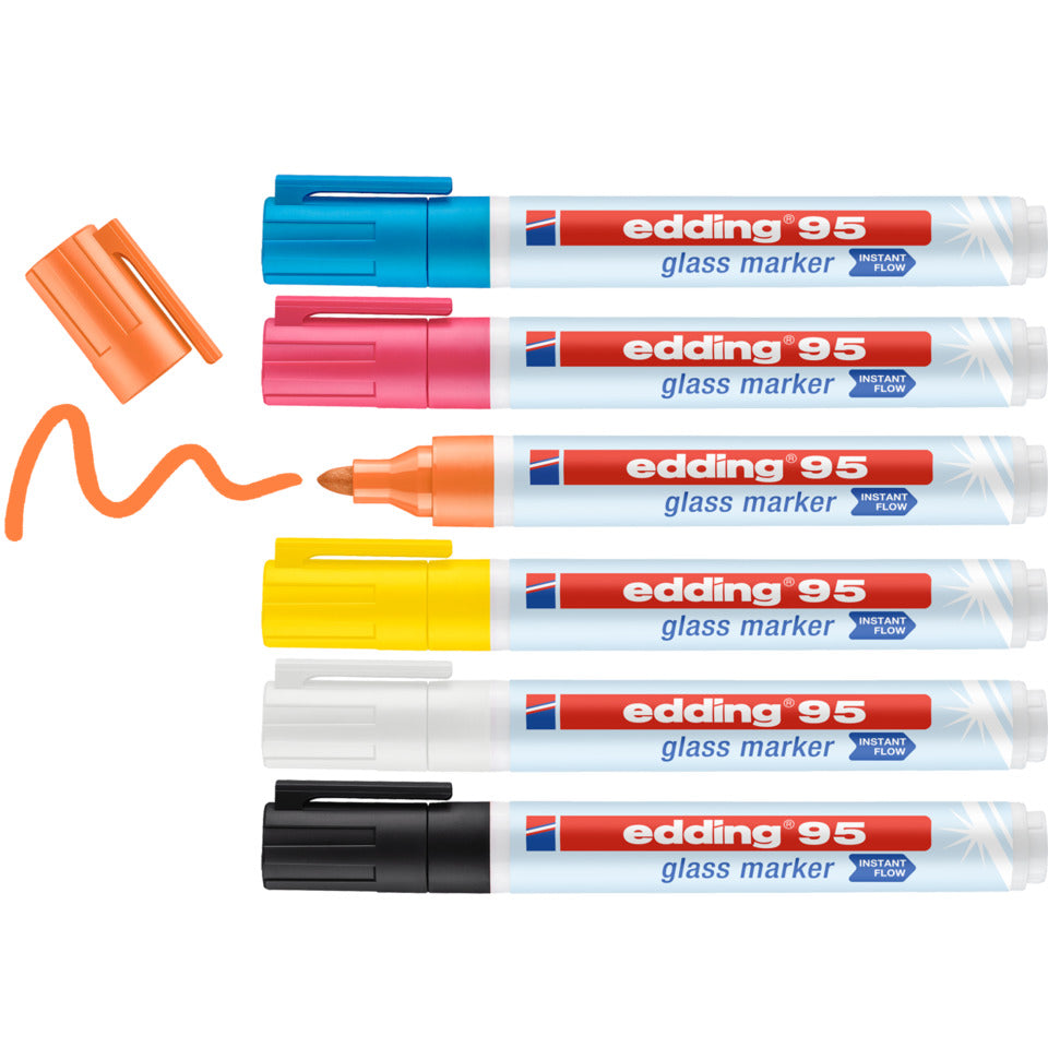Glasboardmarker, 1,5-3mm, 6 Stück, sortiert EDDING 95-6 EDDING ed95-6