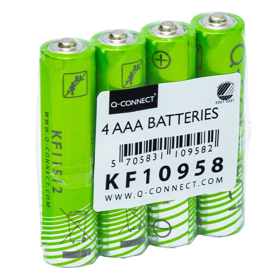 Batterie Alkali-Mangan, LR03/AAA/Micro, 4 Stück Q-CONNECT KF10958 Q-CONNECT KF10958 Micro