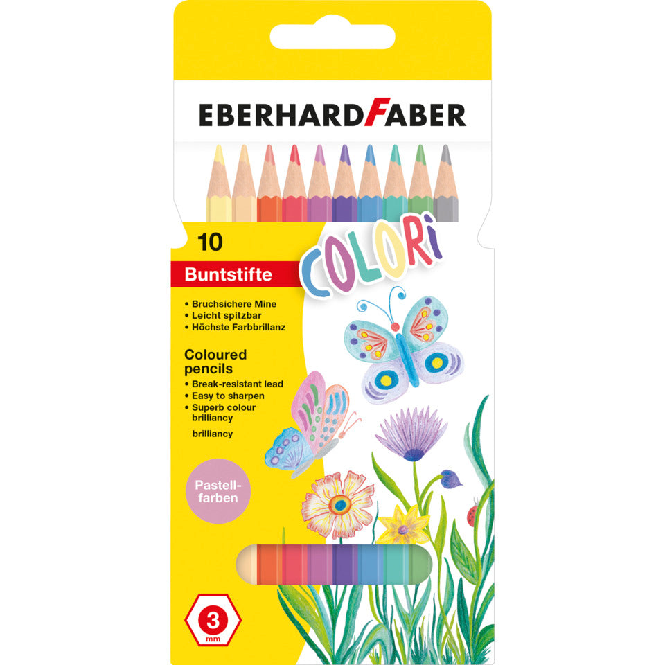 Farbstifte Pastell, 10 Stück, sortiert EBERHARD FABER 514810