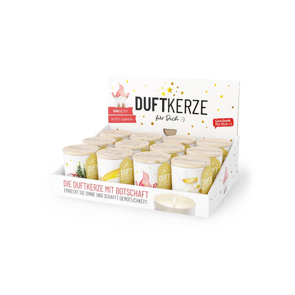 Duftkerze Love Xmas, Ø 7 x 8,5 cm, sortiert FÜR DICH 651170 FÜR DICH 651170 7x8cm