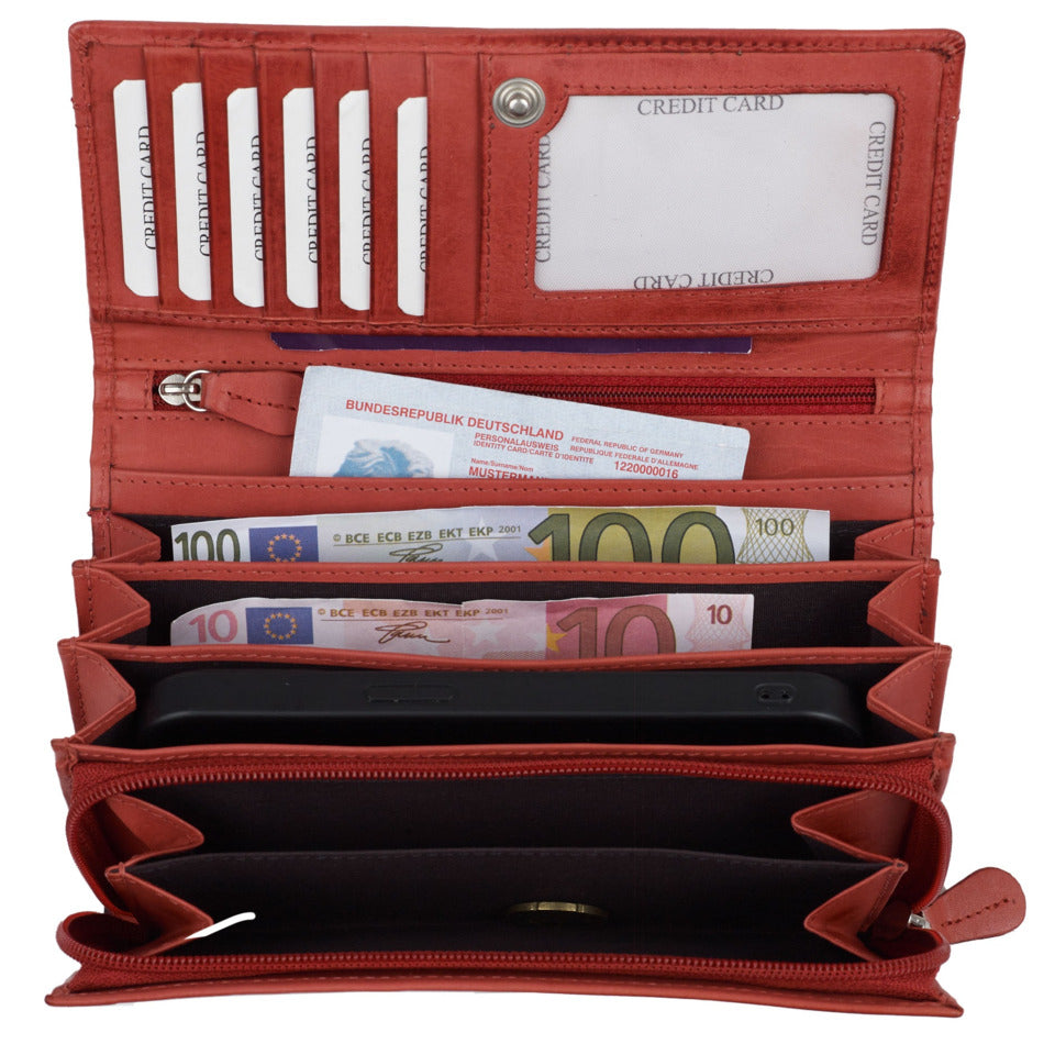 Geldbörse Hallifax, 18,5 x 11 x 3,5 cm, RFID, Leder, rot HJP 80488.02 HJP 80488.02 18,5x11x3,5cm