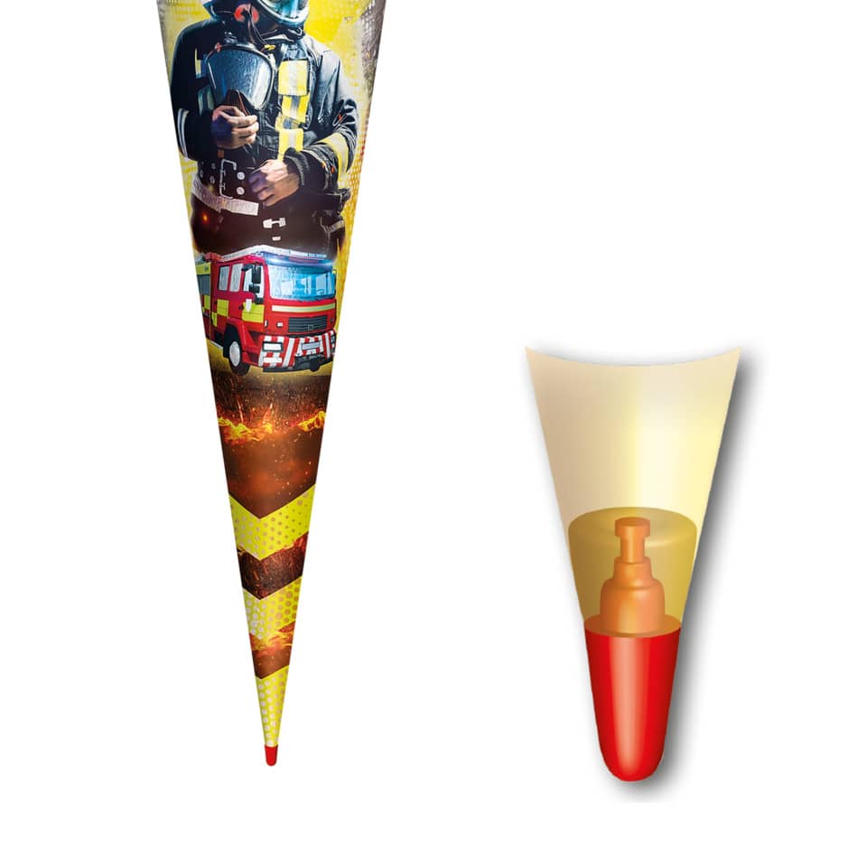 Schultüte Feuerwehrmann, 70cm, Filzverschluss ROTH 677477 ROTH 677477 Filzverschl.