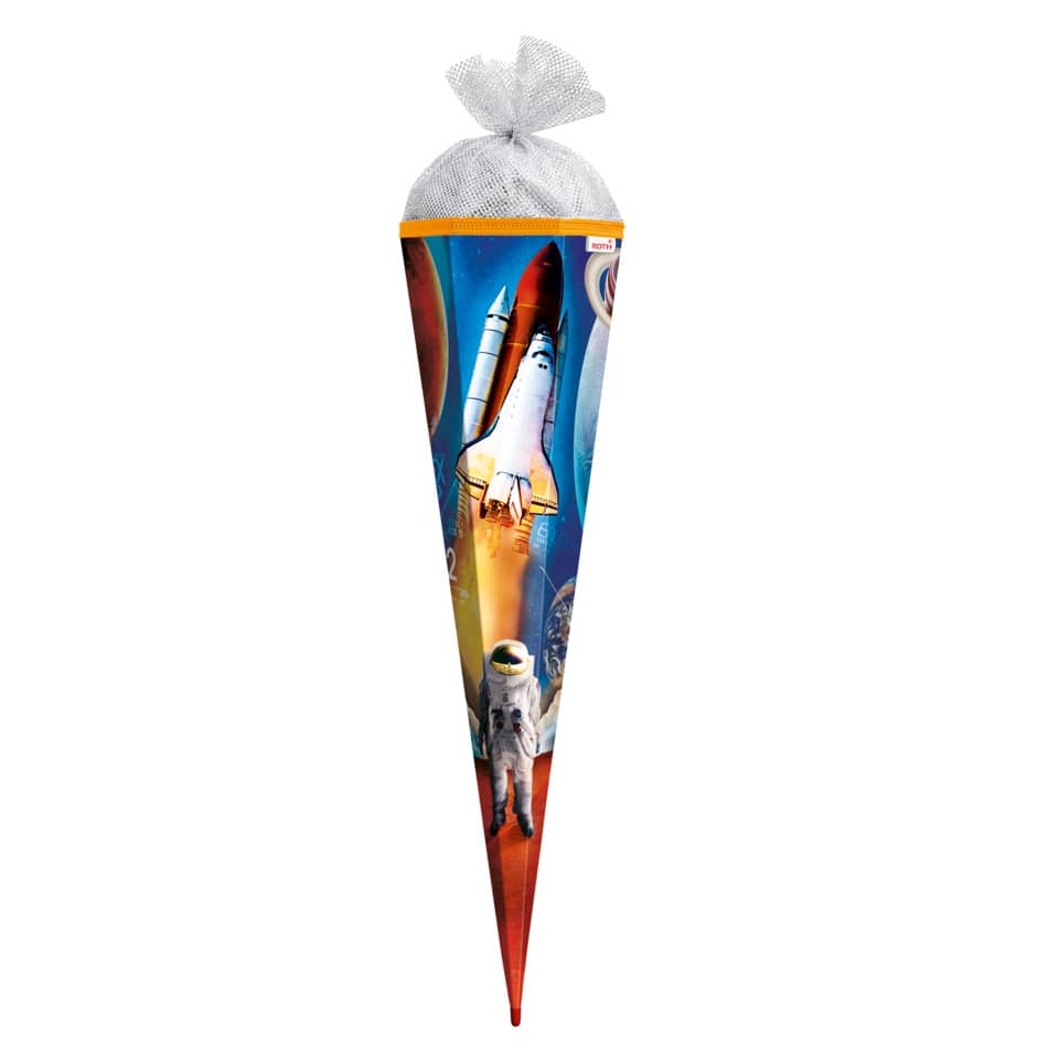 Schultüte Weltraum, 85cm, Tüllverschluss ROTH 678880 ROTH 678880 Tüllverschl.