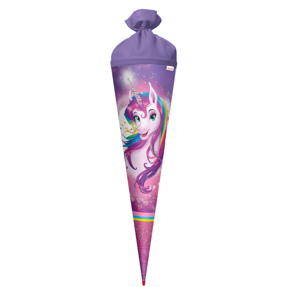 Schultüte Einhornportrait mit Glitzer, 70cm, Filzverschluss ROTH 677489 ROTH 677489 Filzverschl.