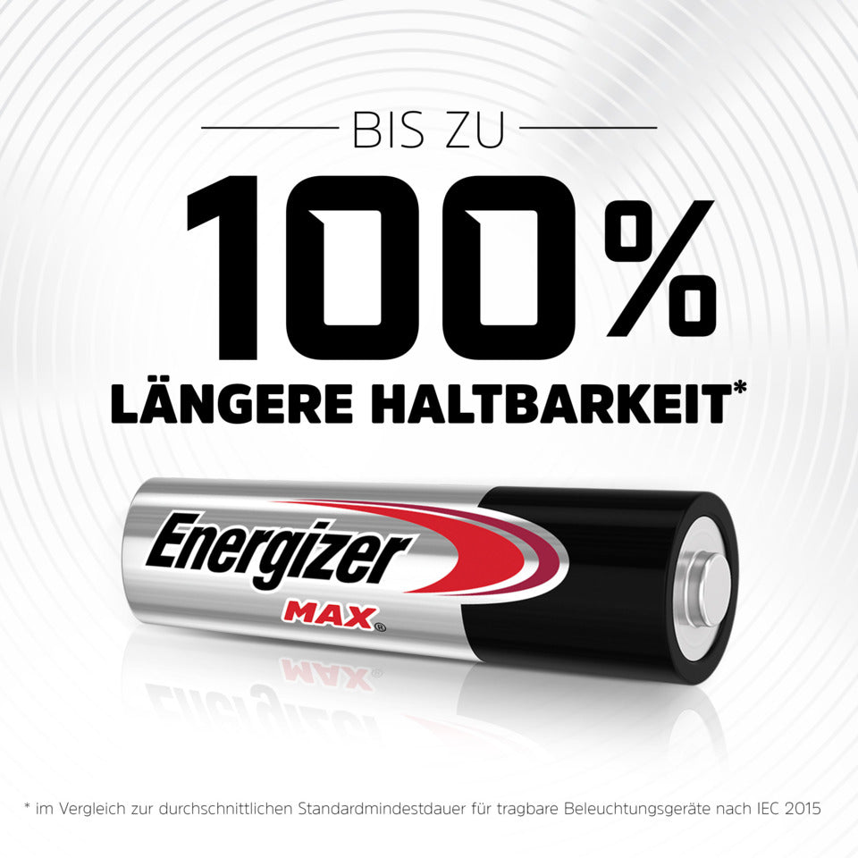 Batterie Alkali-Mangan Max, LR6/AA/Mignon, 4 Stück ENERGIZER E303323700 ENERGIZER E301530703/E303323700 Max