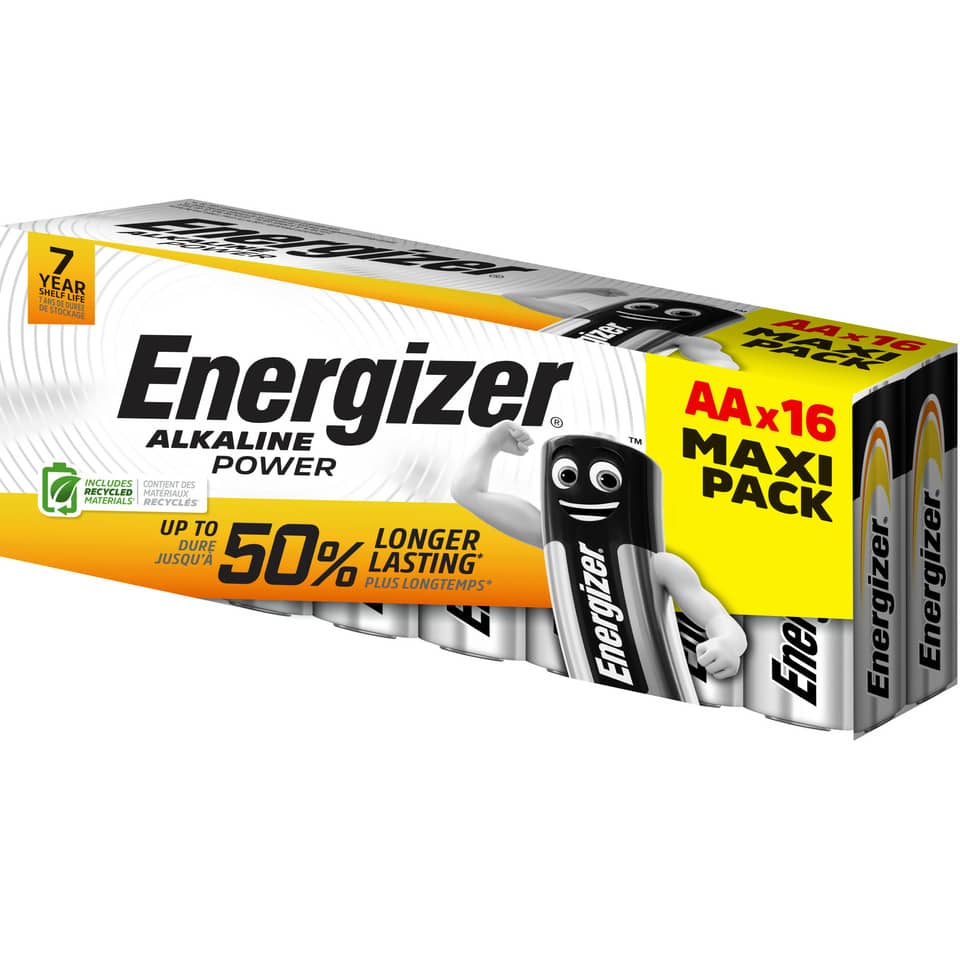 Batterie Alkali-Mangan Power, LR6/AA/Mignon, 16 Stück ENERGIZER E300173001 ENERGIZER E300173001 Alkaline Power