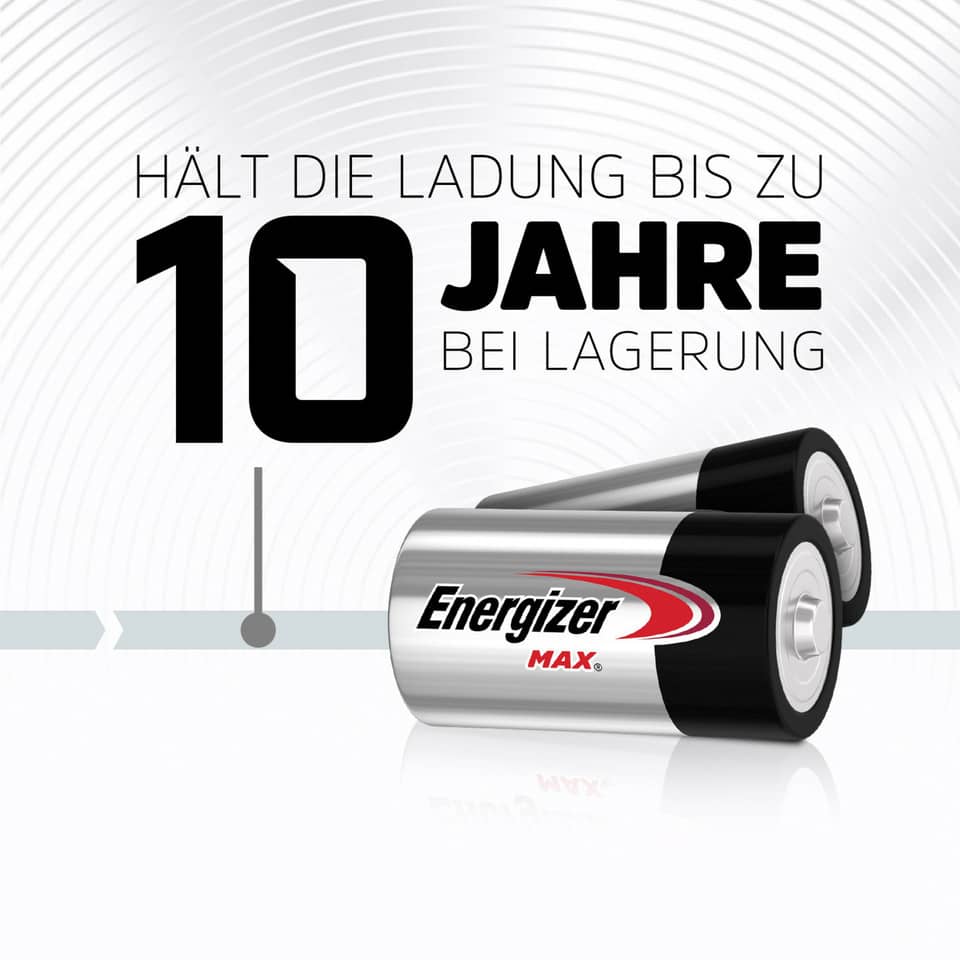 Batterie Alkali-Mangan Max, LR14/C/Baby, 2 Stück ENERGIZER E302306701 ENERGIZER E302306701 Max