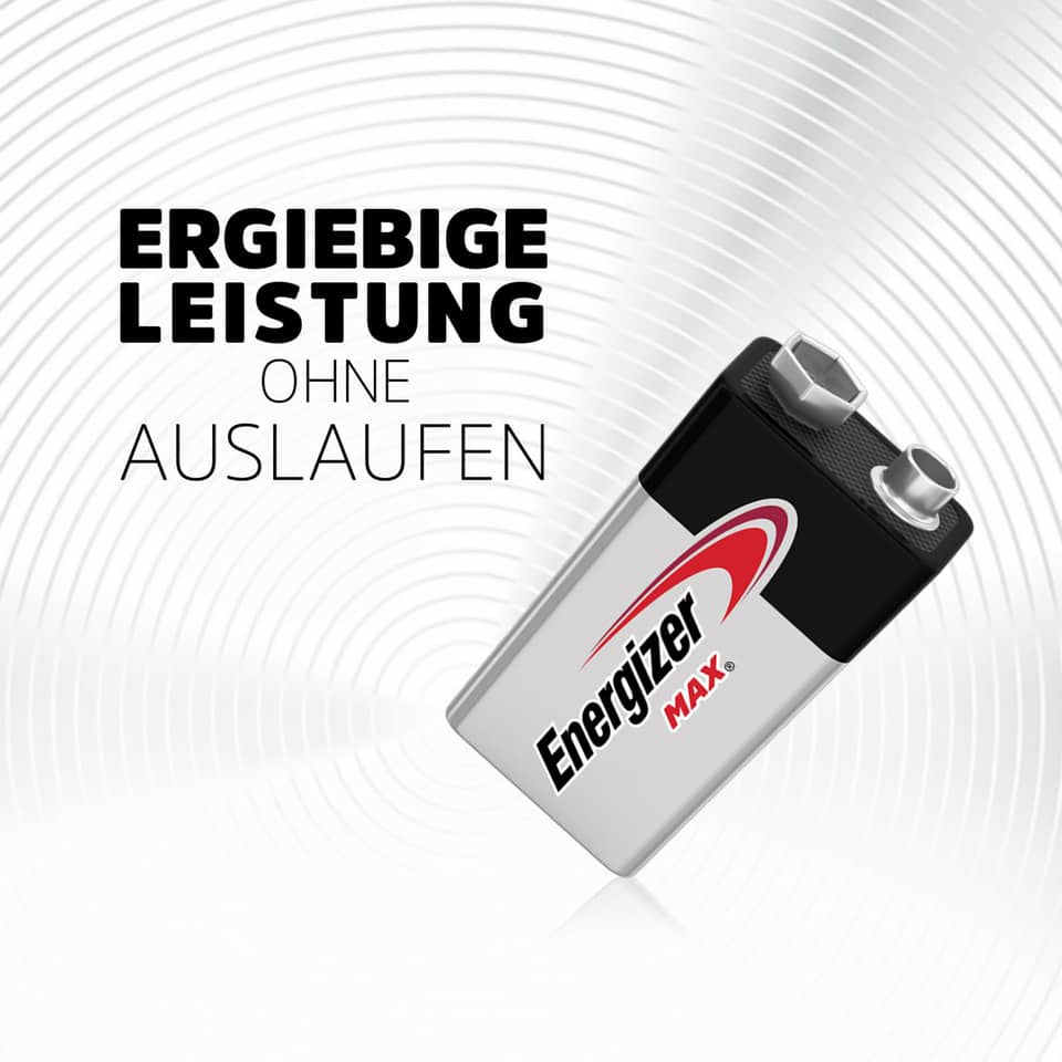 Batterie Alkali-Mangan MAx 9V, 6LR61/E-Block, 1 Stück ENERGIZER E301531802 ENERGIZER E301531802 Max
