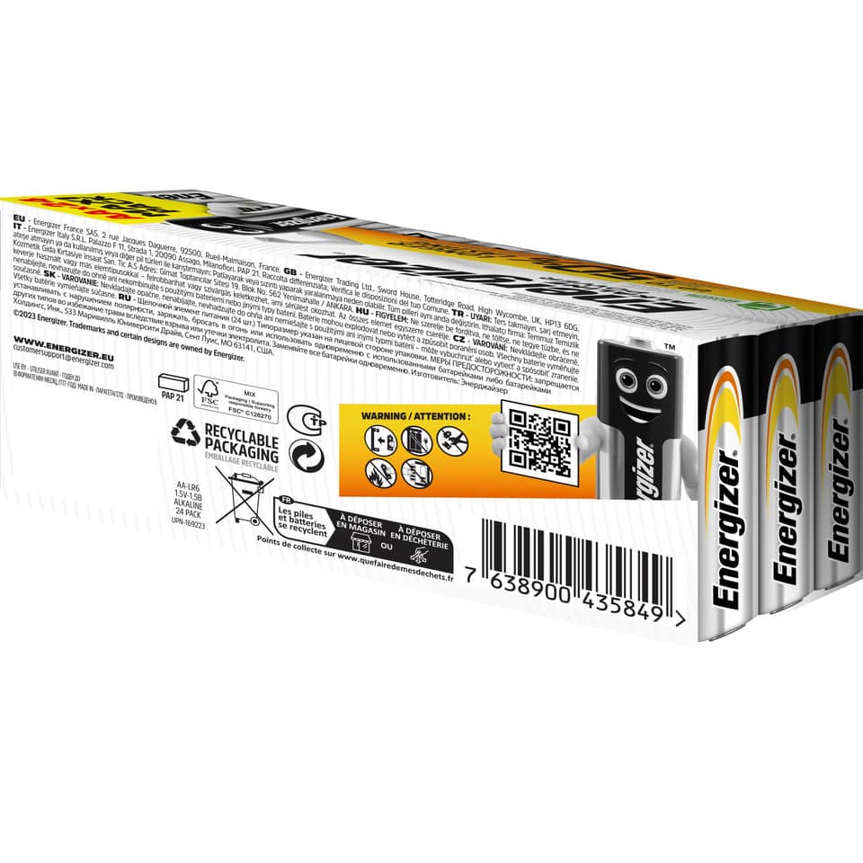 Batterie Alkali-Mangan Power, LR6/AA/Mignon, 24 Stück ENERGIZER E303271600 ENERGIZER E303271600 Alkaline Power