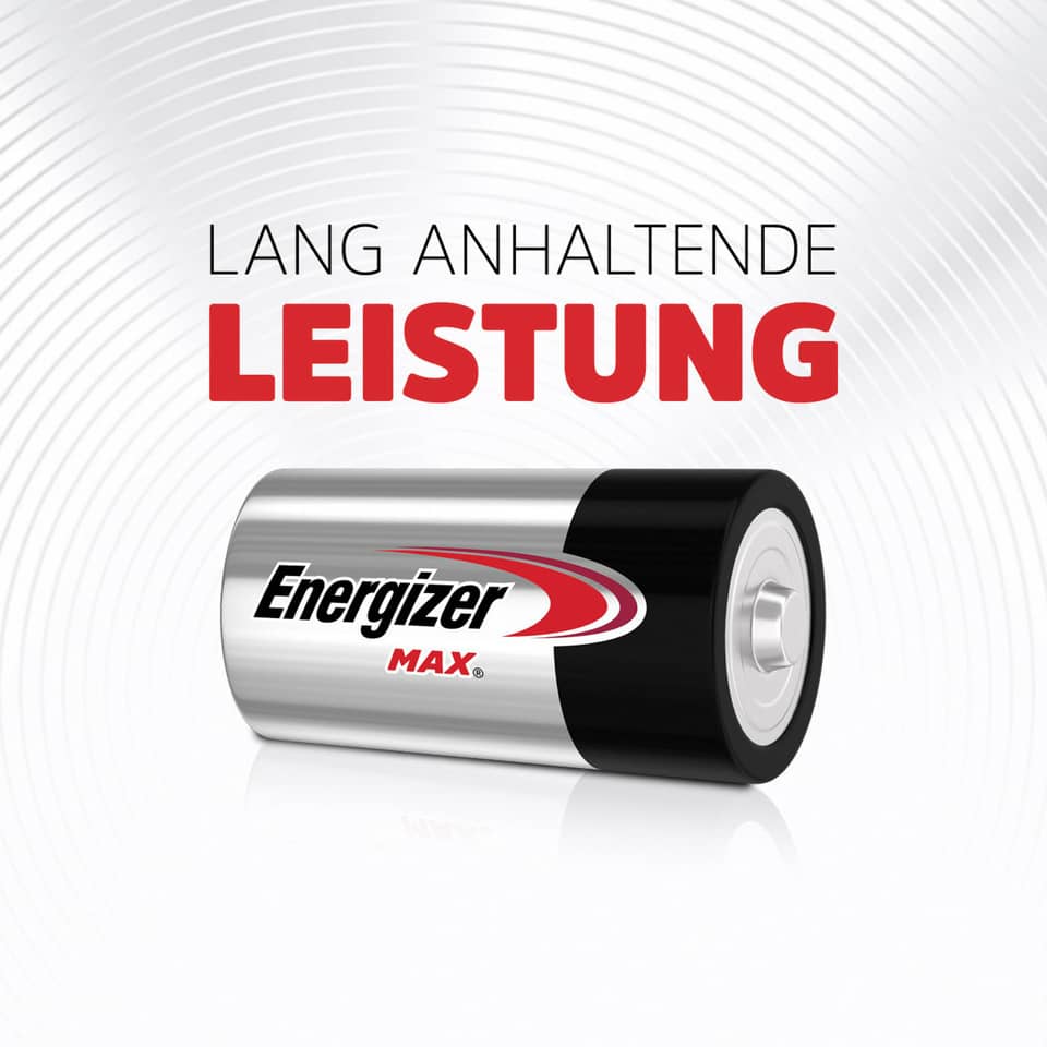 Batterie Alkali-Mangan Max, LR14/C/Baby, 2 Stück ENERGIZER E302306701 ENERGIZER E302306701 Max