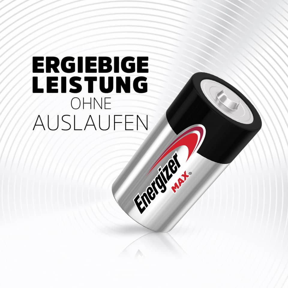 Batterie Alkali-Mangan Max, LR14/C/Baby, 2 Stück ENERGIZER E302306701 ENERGIZER E302306701 Max