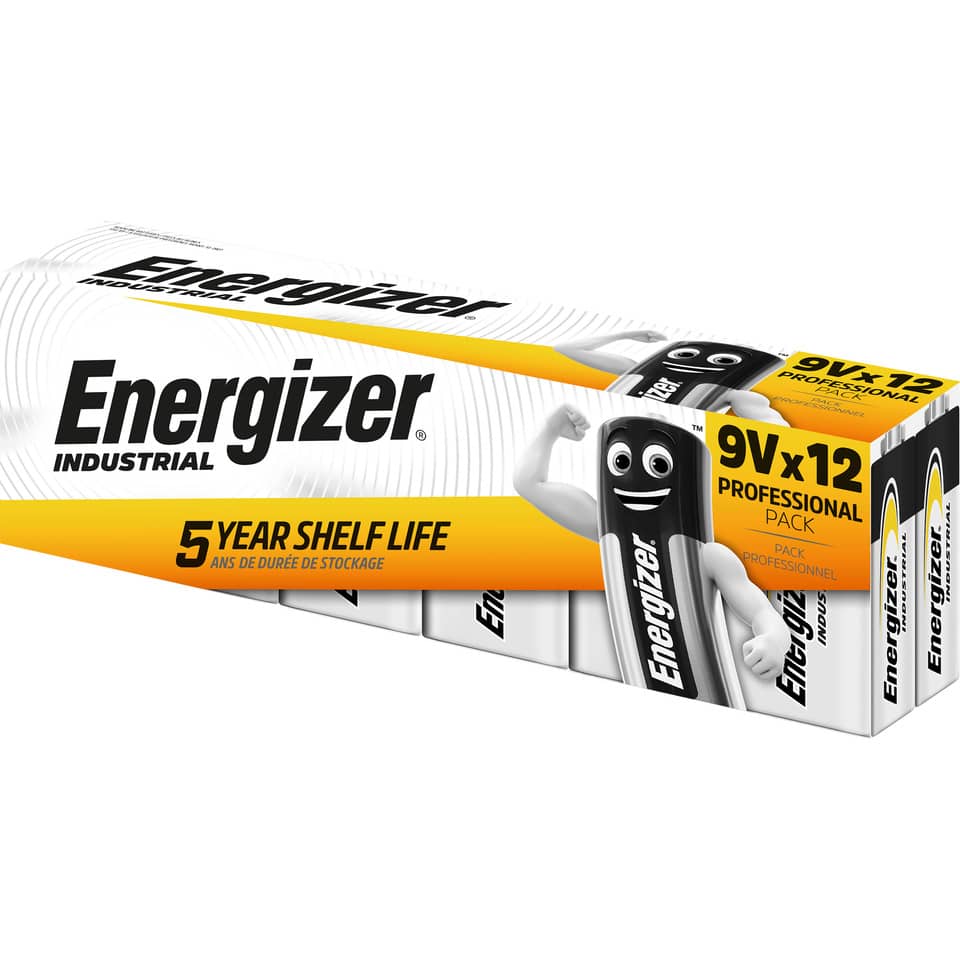 Batterie Alkali-Mangan Industrial 9V, 6LR61/E-Block, 12 Stück ENERGIZER E000191209 ENERGIZER E000191209 E-Block