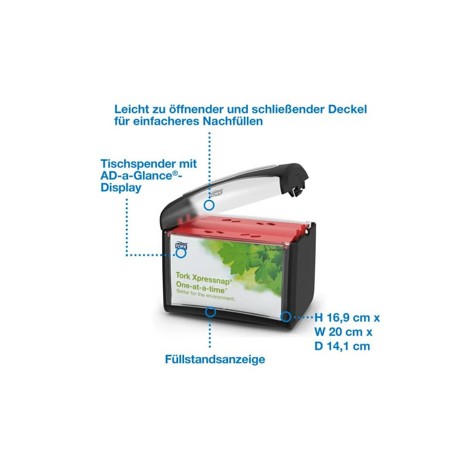 Tischspender Xpressnap®, schwarz TORK 272611