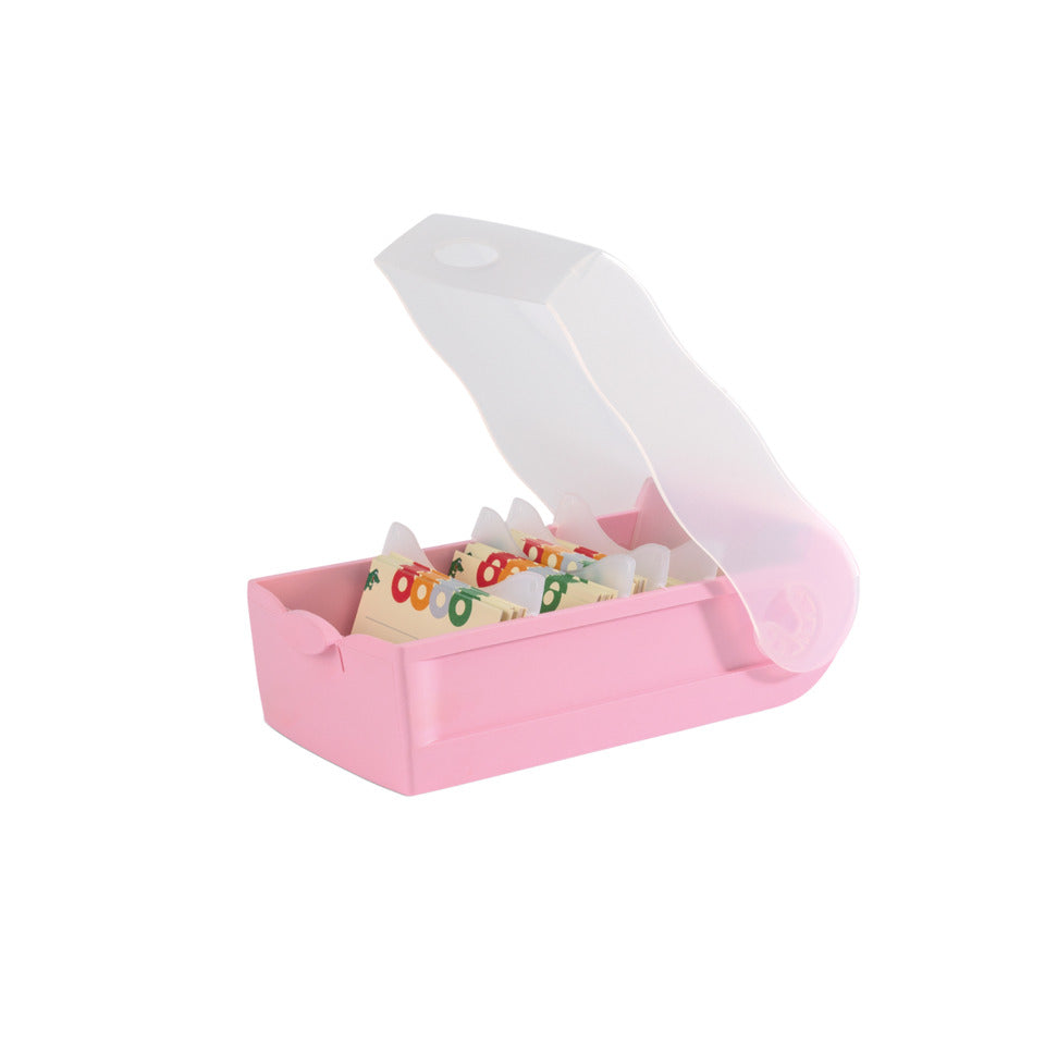 Karteibox CROCO DIN A8 quer, Lernkartei mit 100 Karten, transluzent-pastellrosa HAN 998-886D HAN 998-886 für 500 Karten