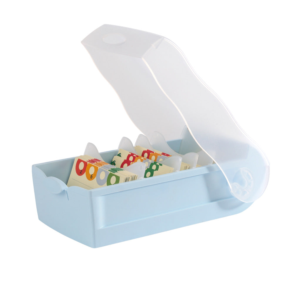 Lernkartei CROCO DIN A7 quer, Lernkartei mit 100 Karten, transluzent-pastellblau HAN 997-884D HAN 997-884 für 900 Karten