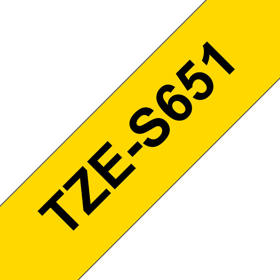 Schriftband, 24mmx8m, schwarz/gelb BROTHER TZES651