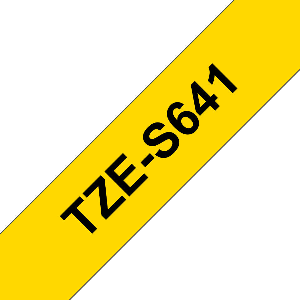 Schriftband, 18 mm x 8 m, gelb/schwarz BROTHER TZES641