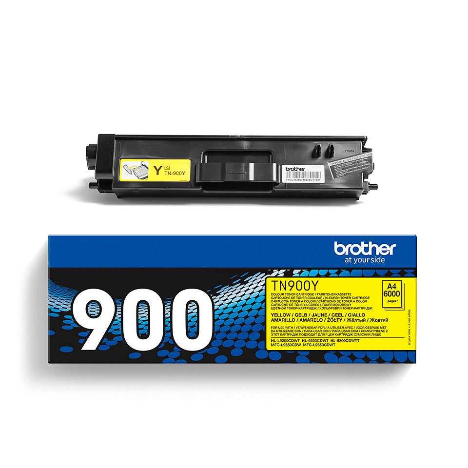 Lasertoner TN-900Y, für Brother Drucker, ca. 6.000 Seiten, gelb BROTHER TN900Y