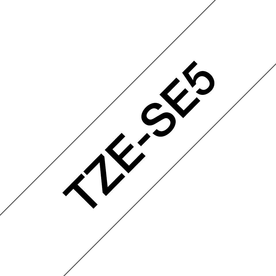 Schriftband laminiert, 24mmx8m, schwarz/weiß BROTHER TZESE5 BROTHER TZESE5 24mm 8m