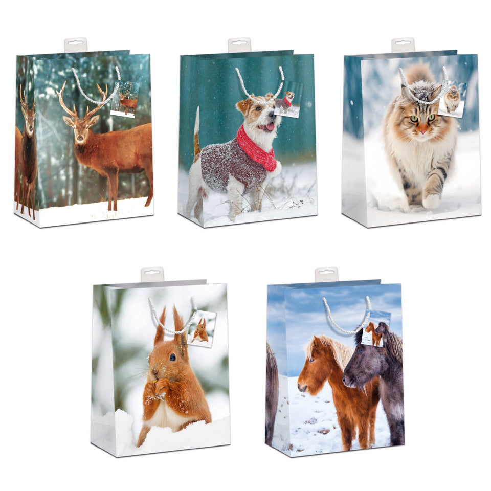 Weihnachts-Geschenktragetasche Tiere, 23 x 18 x 10 cm, sortiert SKORPION 9922-2405-M 9922-2405-M 23x18x10cm