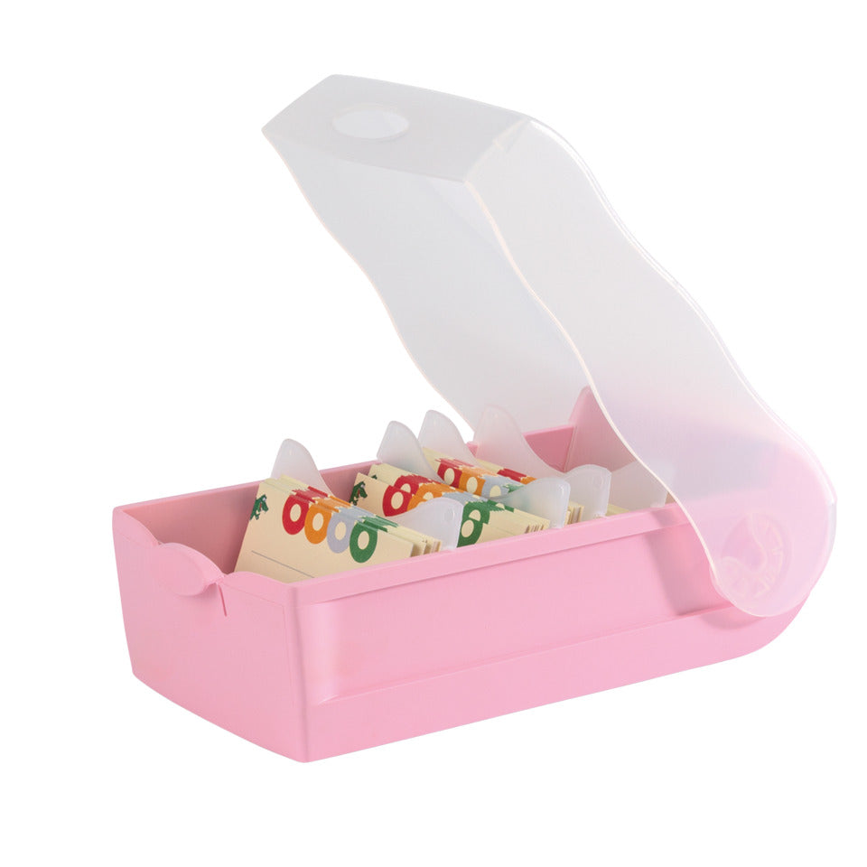 Lernkartei CROCO DIN A7 quer, Lernkartei mit 100 Karten, transluzent-pastellrosa HAN 997-886D HAN 997-886 für 900 Karten