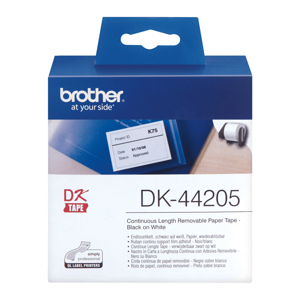 Endlosetiketten ablösbar, 62mmx30,48m, weiß BROTHER DK44205 BROTHER DK44205 ablösbar