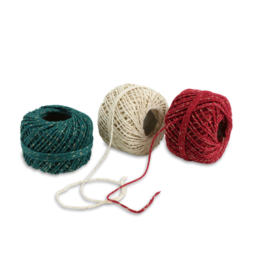 Kordel Weihnachten Traditionell, 2mmx15m, sortiert  1203-099 1203-099 im Display  15 m 2 mm