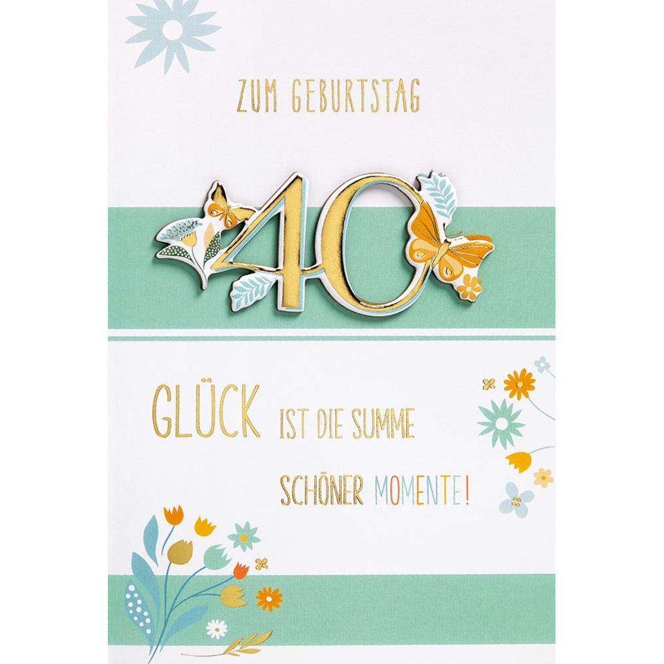 Geburtstagskarte Feelings Zahl 40 BSB 66-1021 BSB 66-1021   Bild Feelings