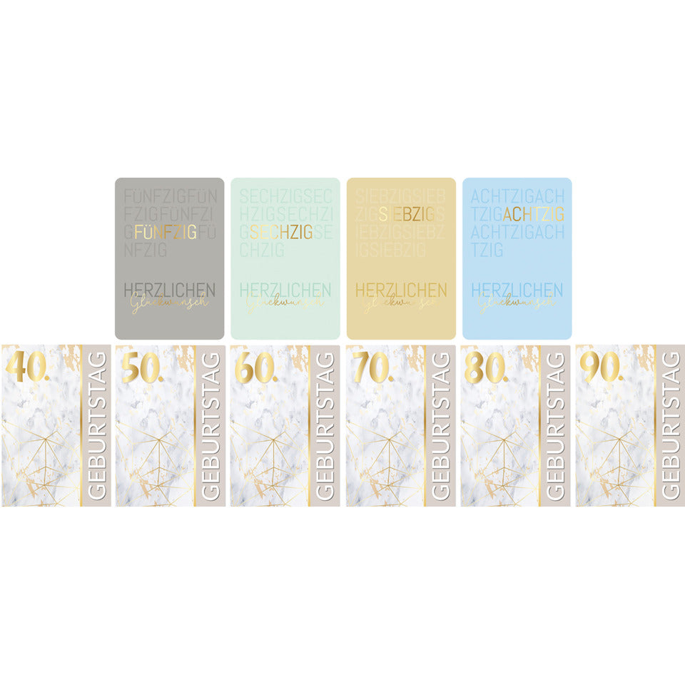 Geburtstagskarte Zahlen, 50er Box, sortiert PAPER STYLE 52-0354 PAPER STYLE 52-0354 in Box