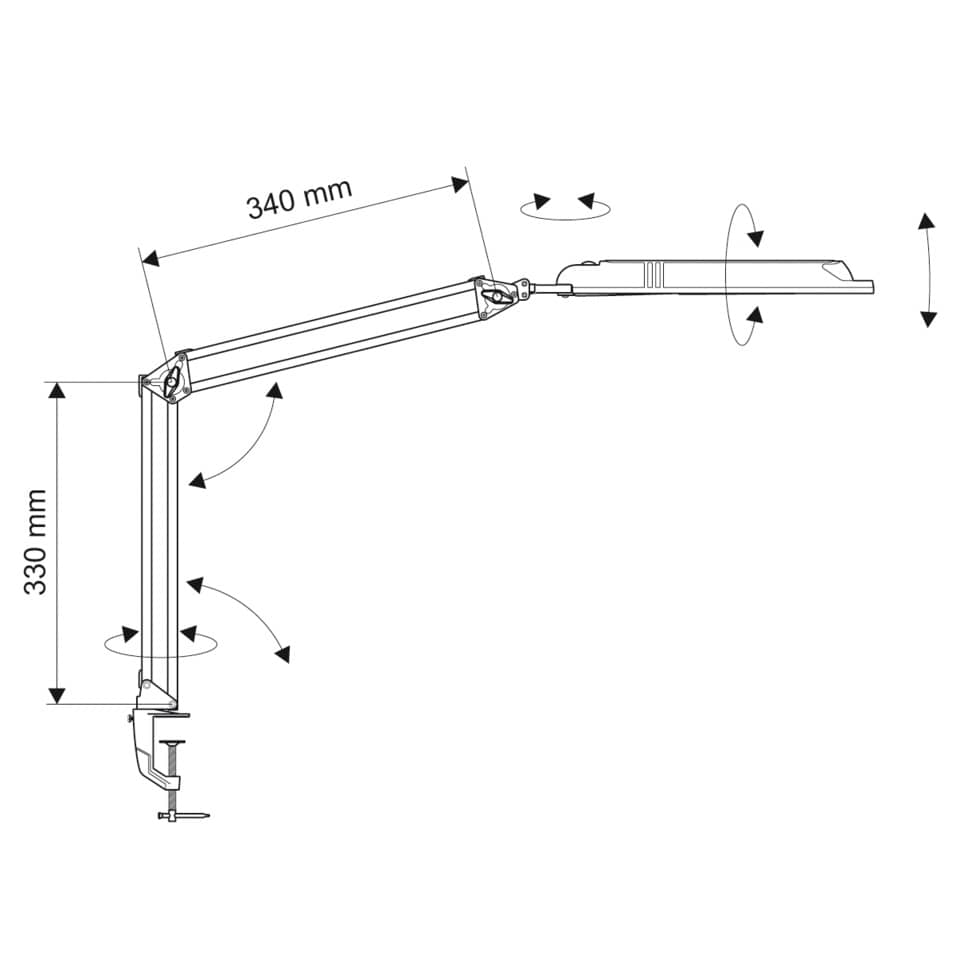 Tischleuchte LED MAULatlantic, Klemmfuß, 6500 Kelvin, schwarz MAUL 82035 90 MAUL 82035 90 atlantic
