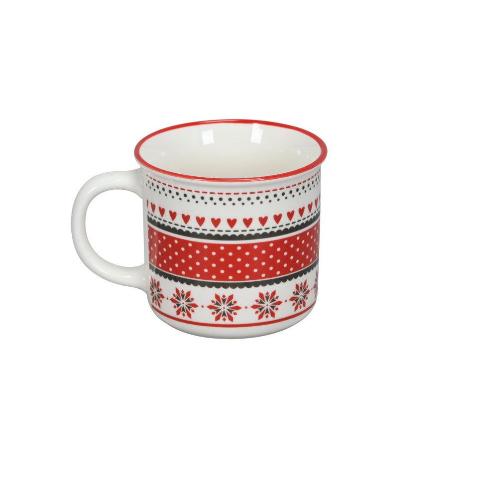 Weihnachtsbecher, 10 x 9 cm, rot/weiß  652203000449 652203000449 10x9cm 4cm Henkel