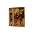 Weihnachtsbehang Zapfen, Glas, bordeaux sortiert  650064000412 650064000412 Glas