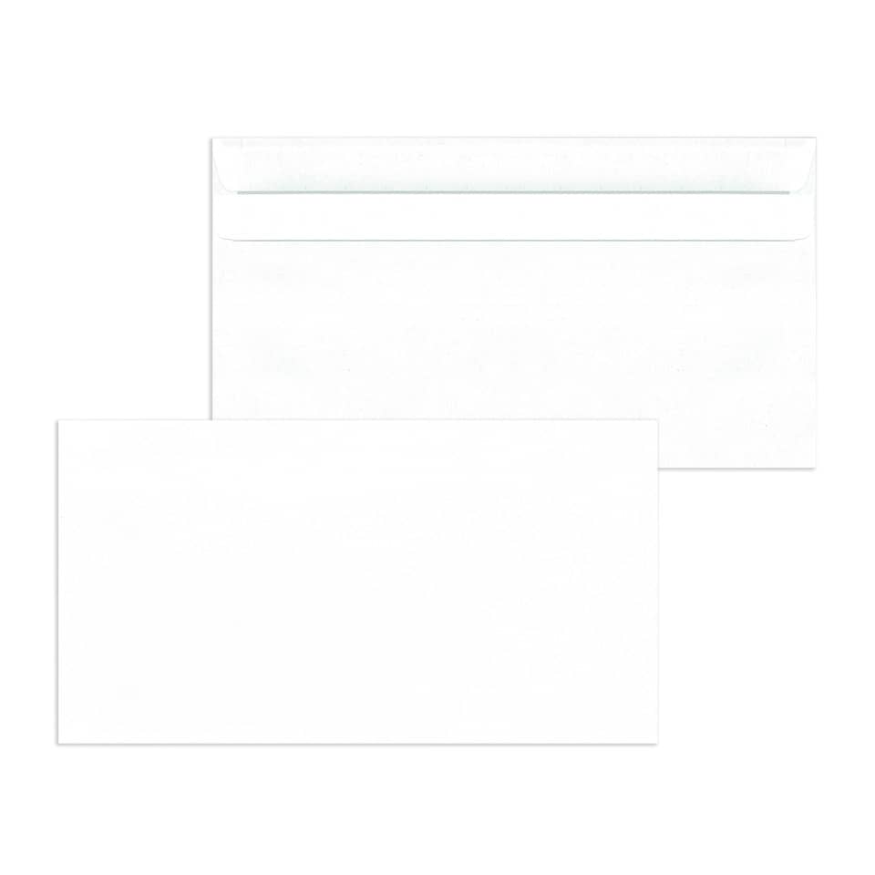 Briefumschlag ohne Fenster, 229 x 125 mm, 75g/m², selbstklebend, 1000 Stück, weiß MAILMEDIA 30005427 MAILMEDIA 30005427 1000ST 125x229mm