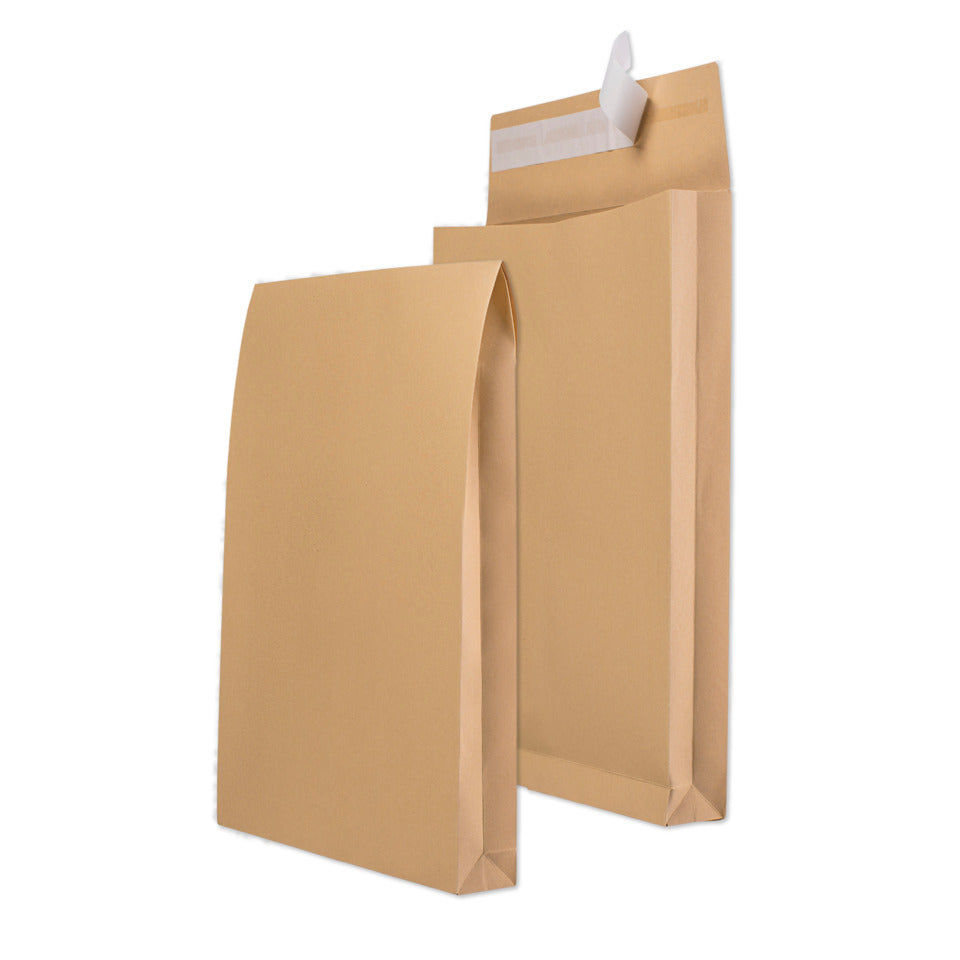 Versandtasche mit Falte 40mm, E4, 140g/m², Haftklebend, 100 Stück, braun MAILMEDIA 30123489 NEUTRAL 30123489 100ST m.Falte 40mm