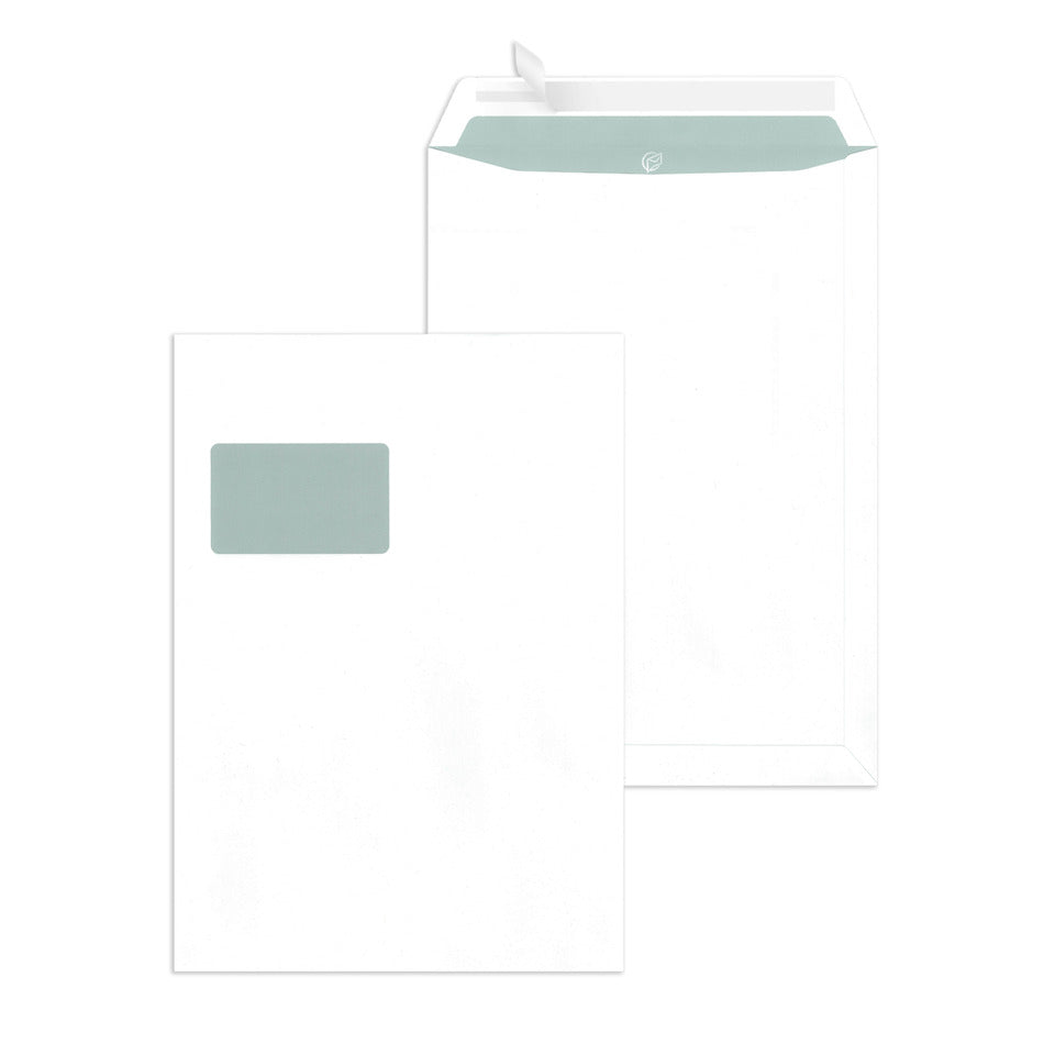 Versandtasche mit Fenster, C4, 100g/m², Haftklebend, 250 Stück, weiß MAILMEDIA 30005425 MAILMEDIA 30005425 250ST
