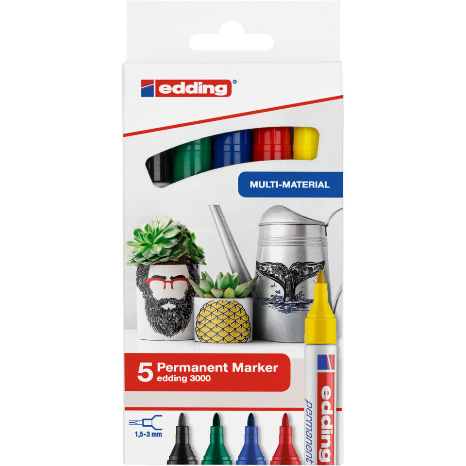 Permanentmarkeretui 1,5-3 mm sortiertPermanentmarker EDDING 4-3000-5 EDDING 3000-5 Basic