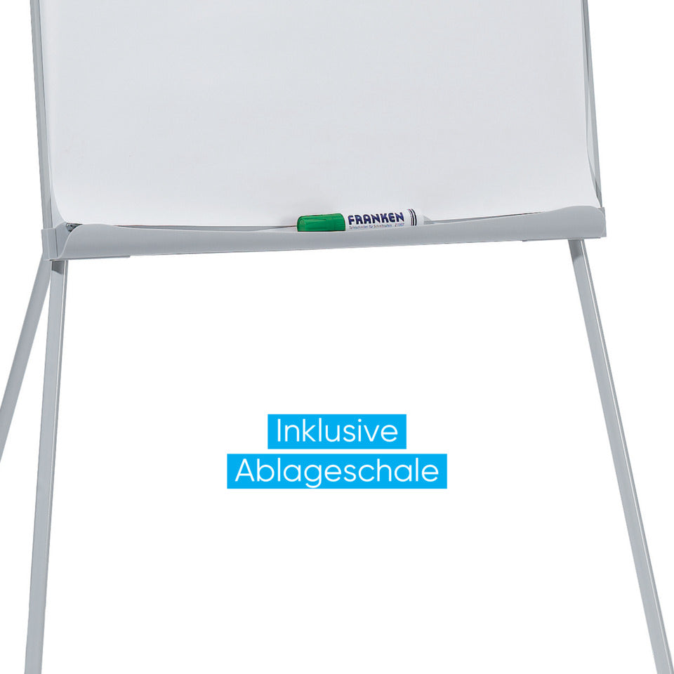 Flipchart U-Act!Line®, Dreibeinstativ, Stahl, höhenverstellbar, 70 x 100 cm, hellgrau FRANKEN FC93 FRANKEN FC93 U-Act!Line Stand