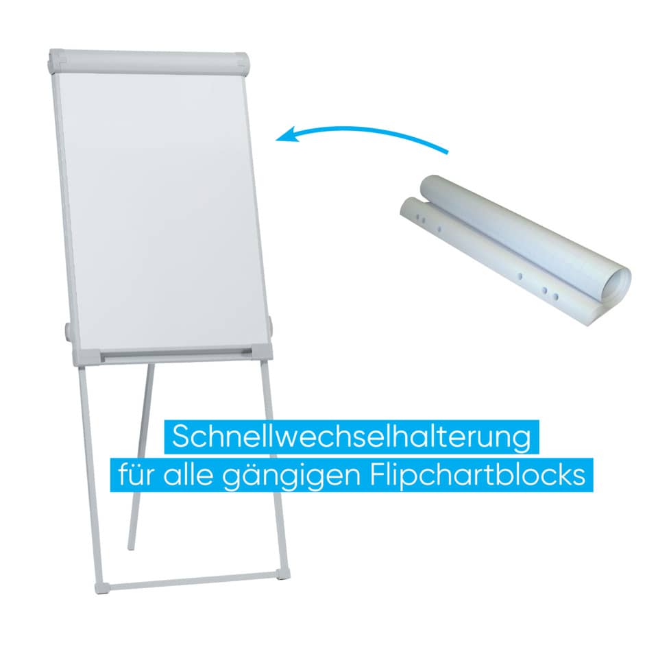 Flipchart PRO, Dreibeinstativ, Stahl, höhenverstellbar, 67 x 95 cm, hellgrau FRANKEN FC43 FRANKEN FC43 hellgrau